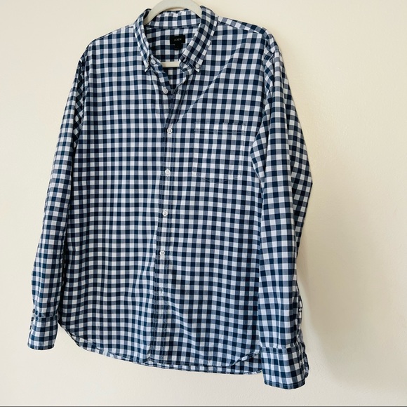 J. Crew long sleeve plaid Gingham classic casual cotton button down shirt - Picture 6 of 8